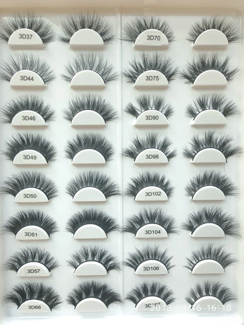 Wholesale Price Colored Lashes Mink Eyelash False Eyelashes with Pull out Packaging Box