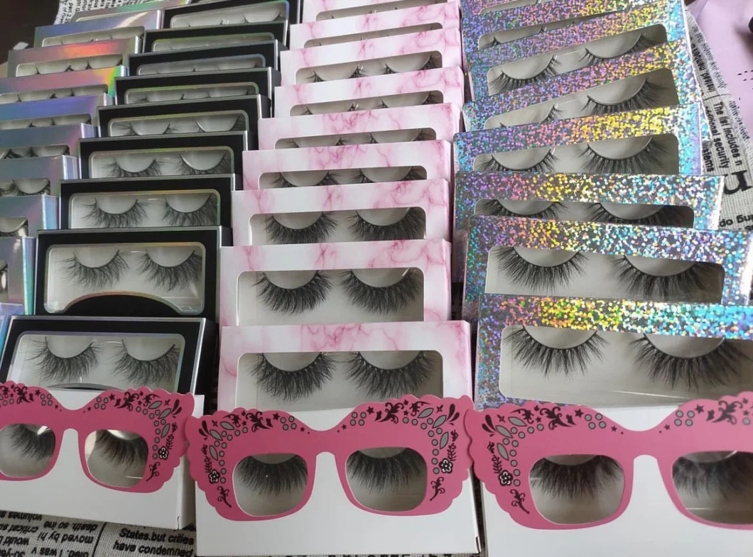 Factory Wholesale Vendor Private Label 3D Mink Lash Natural Full Strip Vegan Eyelashes with OEM Lash Box