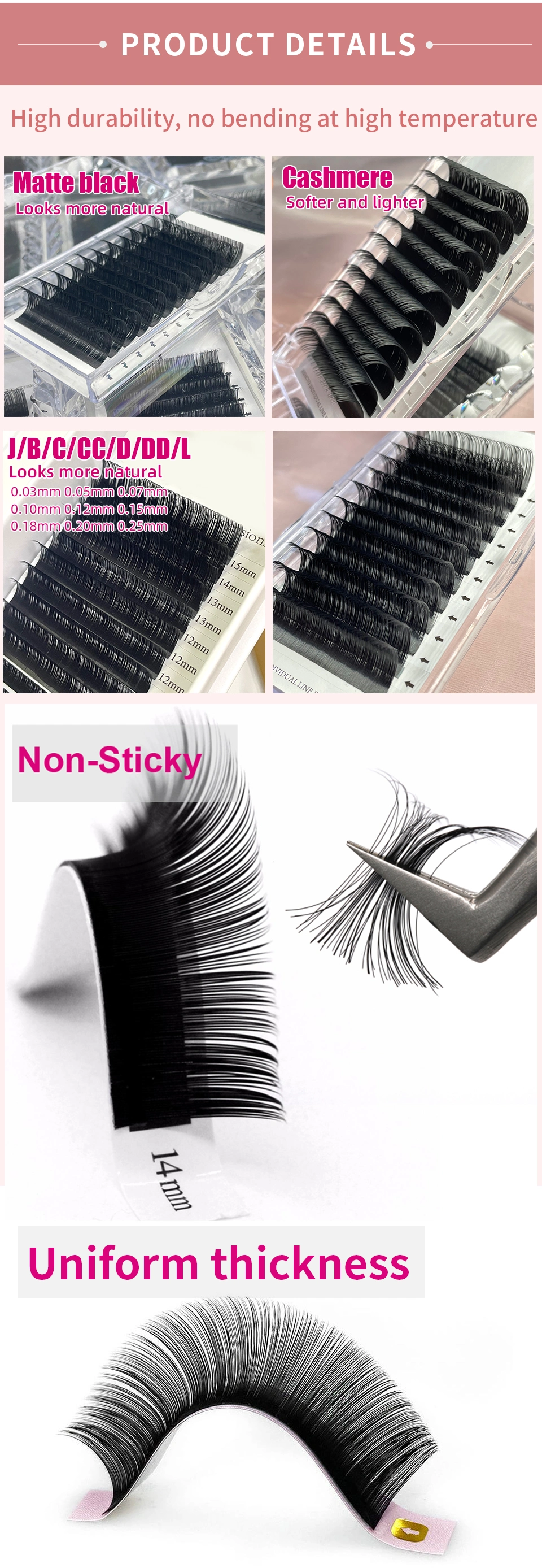 Las Extension Trays Volume Mega Russisa Natural Soft Silk Eyelashes Extensions Supplies Faux Mink Eye Lash 12rows All Size 8-17mm