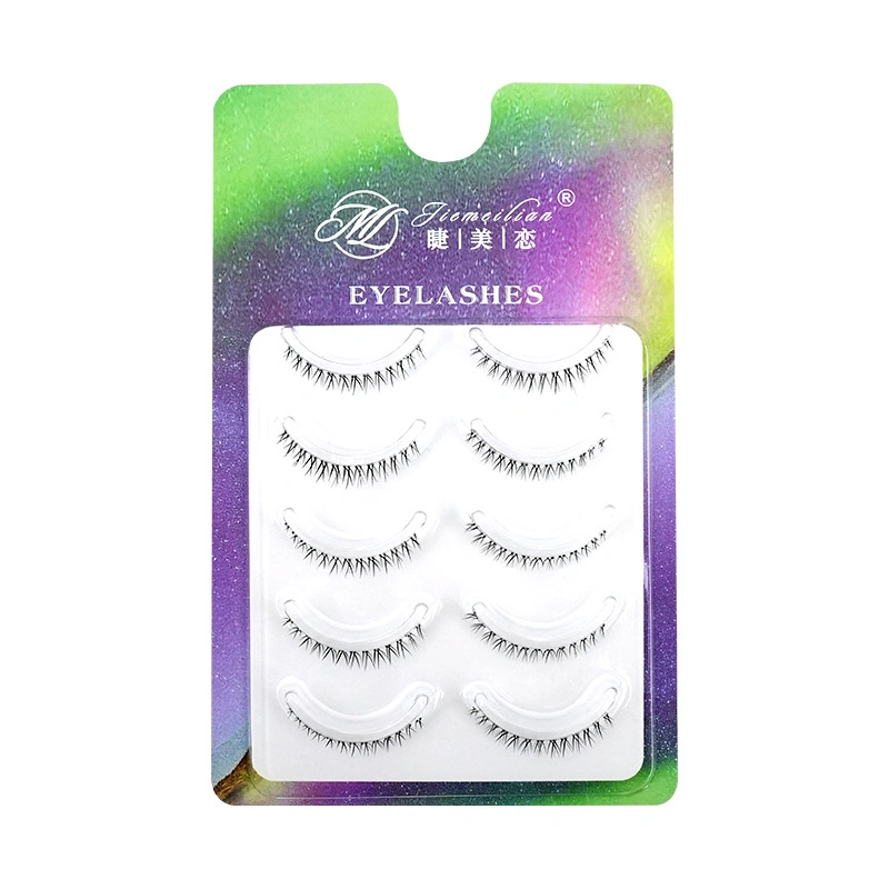 Custom Box Vegan Cruelty Free Clear Band Strip Lower Lashes Natural Faux Mink Eyelash