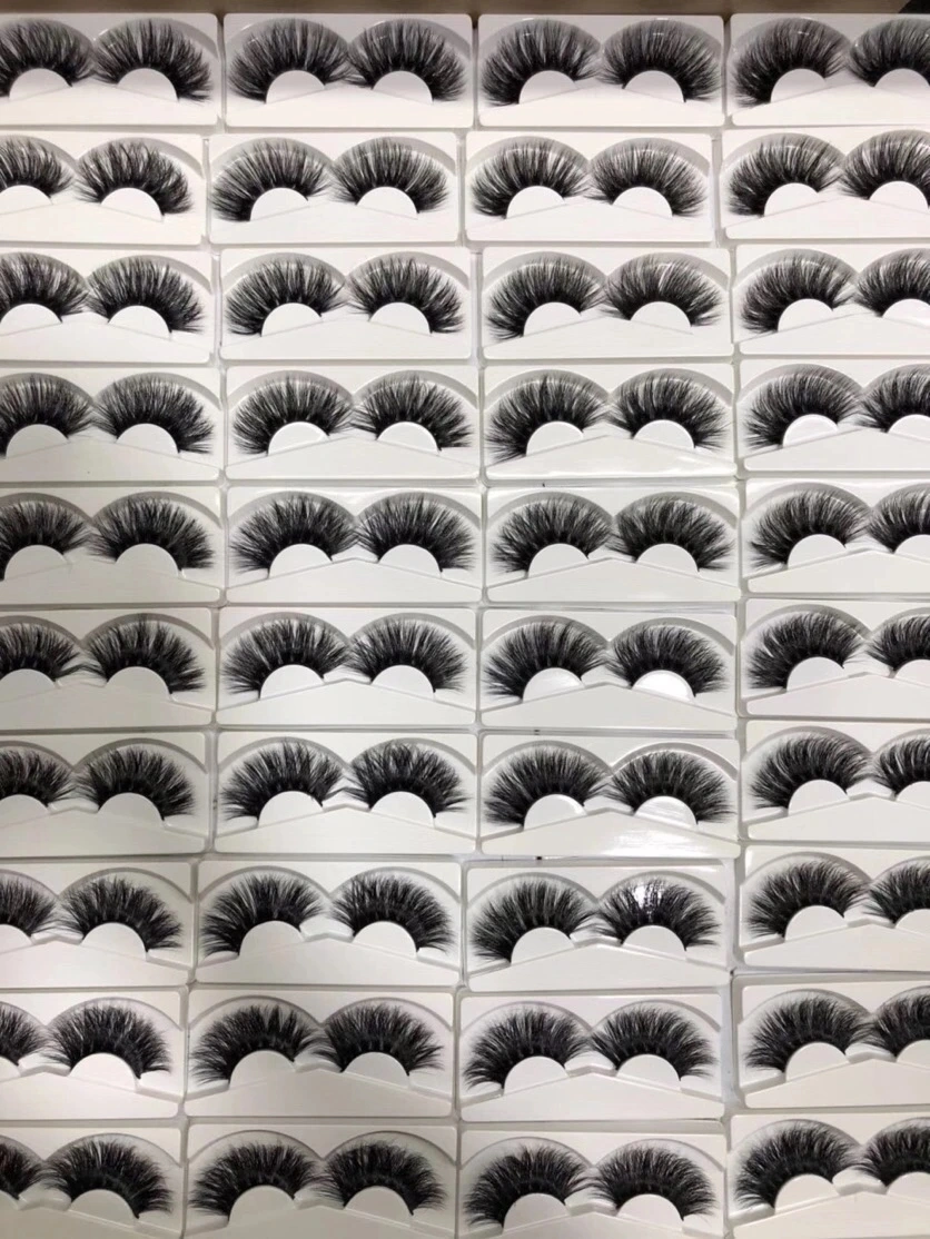 Hot 25mm Lashes Real Mink Eyelash 100% Hand Made Eyelashes with Logo Label Makeup Eyelash Extension