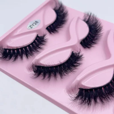 Makeup Beautiy 3D 5D 5 pares Faux Mink Fiber Eyelash Costics Silk Eyelashes with Free Package Box